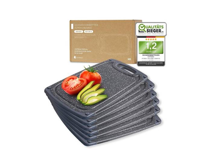 Schneidebrett Exitoso Schneidebrett 15 cm x 25 cm , grau (schwarz), B:15cm L:25cm, Kunststoff, Schneidebretter, Schneidebrett
