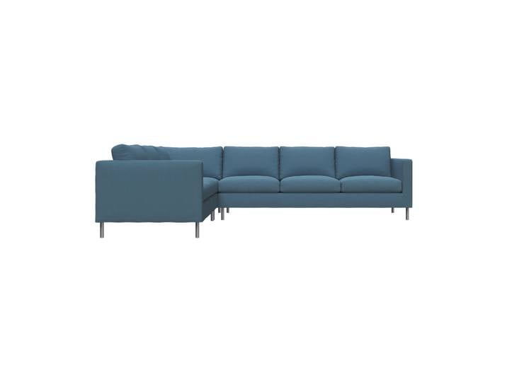 Fogia Alex Ecksofa Stoff Hiro Light Blue-aluminiumbeine