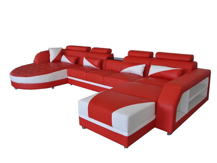 Xlmoebel Wohnlandschaft Ecksofa in U-Form mit Polsterung und USB-Anschluss, Ecksofa in U-Form, Hergestellt in Europa