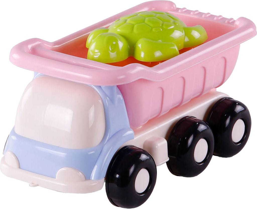 Cavallino Beach kiepwagen met 4 zandvormen, roze
