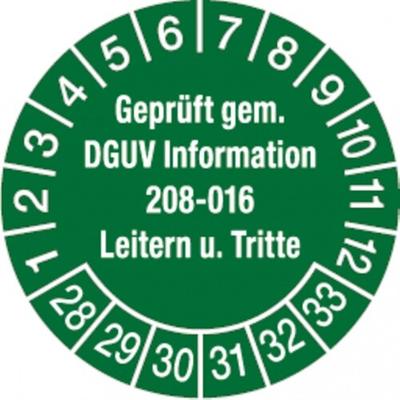Dreifke® Prüfplakette ab 28 geprüft gem. DGUV Information 208-01 - 30 mm Folie selbstklebend, 10 St