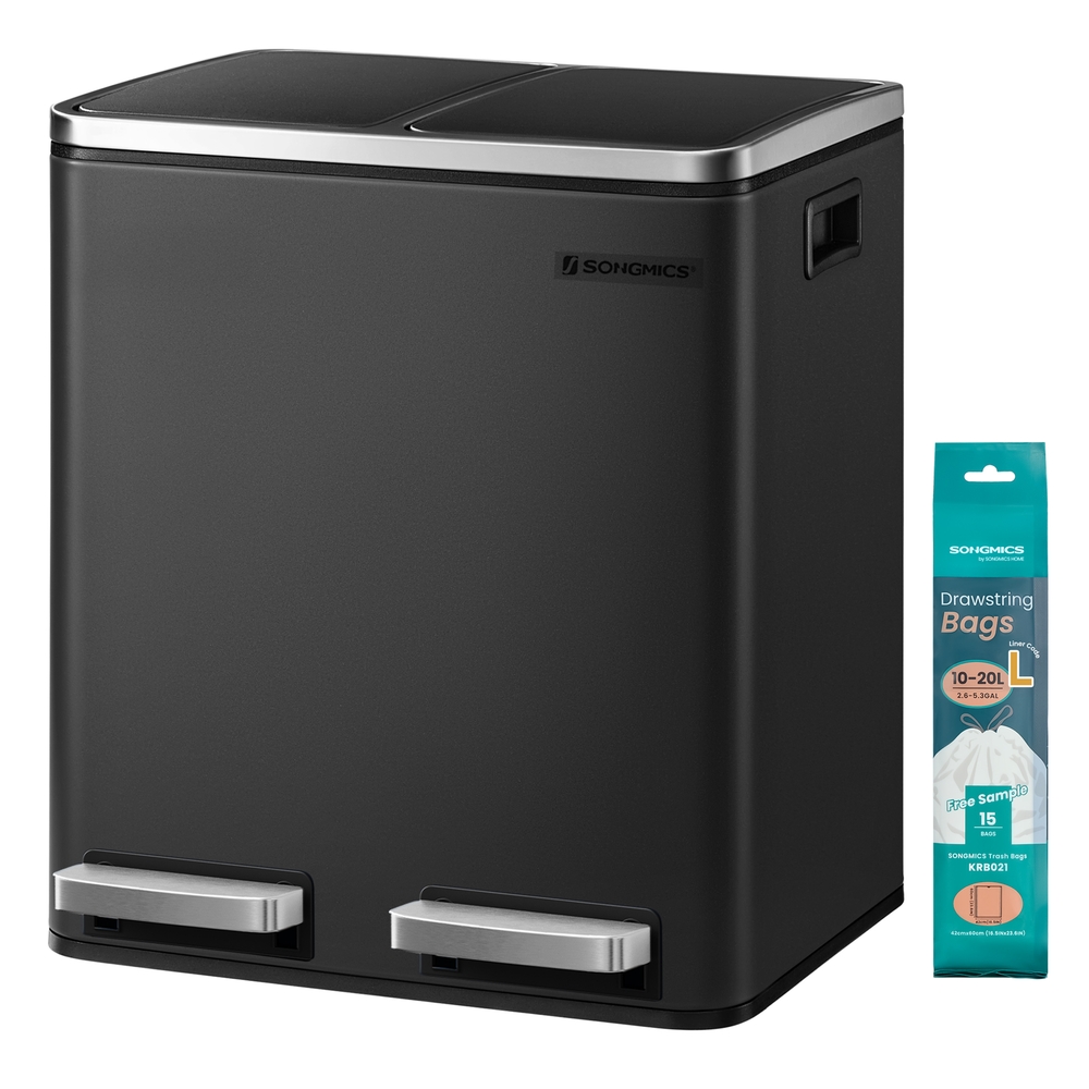 SONGMICS Mülleimer 30 L Schwarz B34LTB30BK