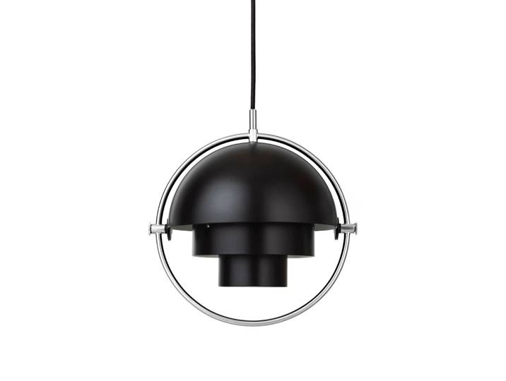 GUBI Lampe à suspension Multi-Lite small Chrome-noir