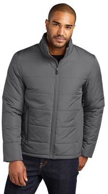 Port Authority J852 Puffer Jacket in Shadow Grey size Large   Polyester