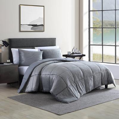 Nautica Bristol Solid Faux-Mink Textured Comforter & Sham Set