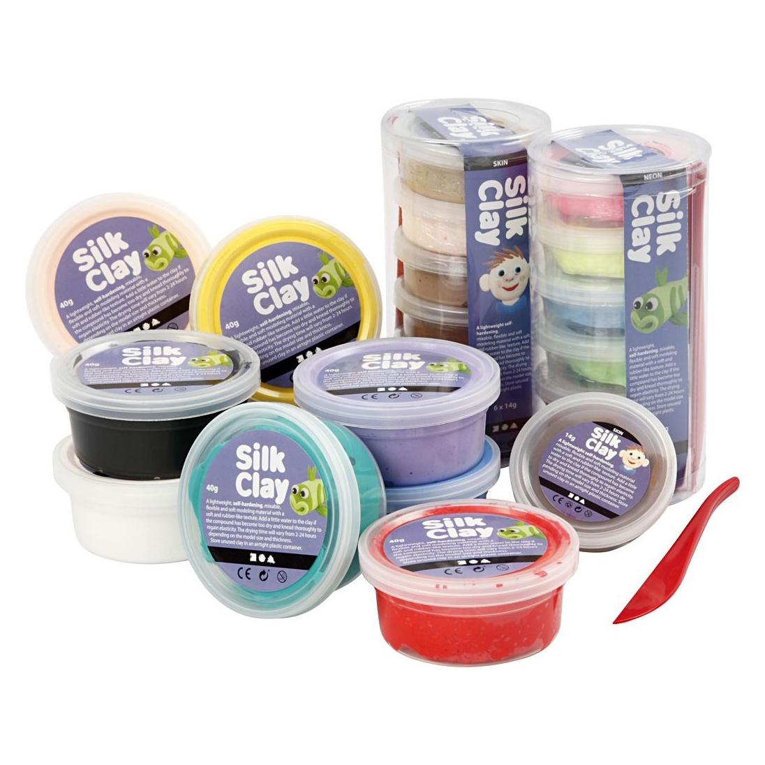 Creativ Company Silk Clay - Sortierte Farben - 22 Dosen (78817)