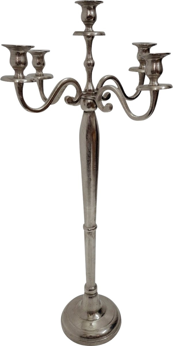 Lesliliving Kandelaar Classic Zilver 78 cm