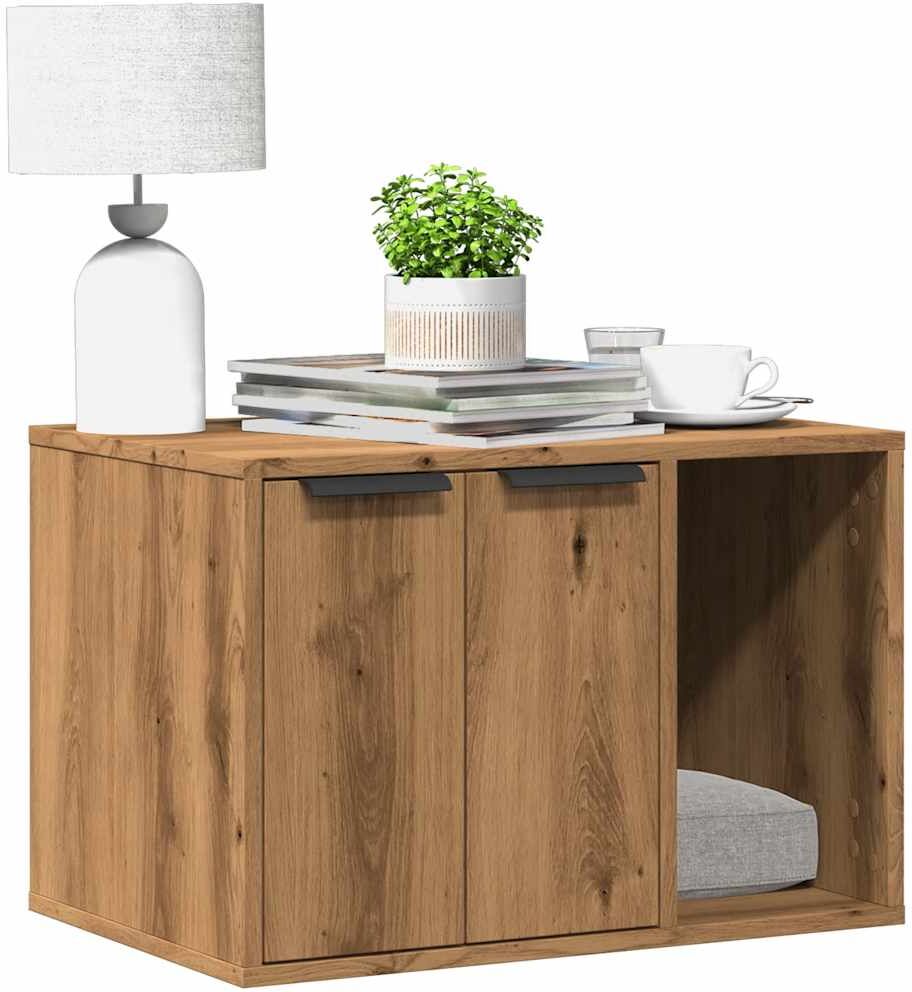 vidaXL Mueble arenero para gatos madera ingeniería artisian 60x40x40cm Marrón
