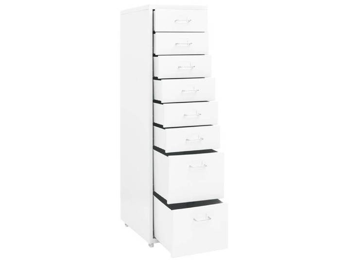 Remise 2026®Armoire à dossier Blanc - Classeur mobile - Commode pour bureau - Blanc - 28x41x109cm Métal 503 7147773