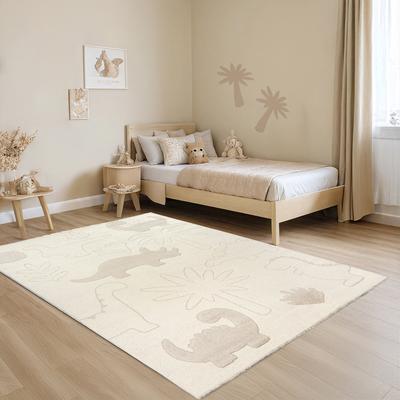 Teppich MERINOS "Eclipse kids Dinos", beige (cream), B:80cm H:14mm L:150cm, Polypropylen, Teppiche, Teppich, Teppich für Kinderzimmer, Kinderteppich, Spielteppich, Pflegeleicht