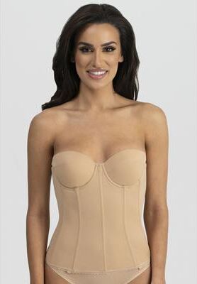 Plus Size Women's Brianna Low Back Strapless Longline Bra Intimate Apparel by Dominique in Mocha (Size 38 B)