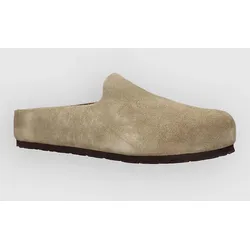 Birkenstock Amsterdam Wrapped Suede Leather Sandalen taupe Gr. 40