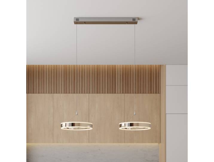 Lyani Suspension L85 Chrome/White - Lucande - Salon / séjour - Moderne - Métal - Multi-ampoules