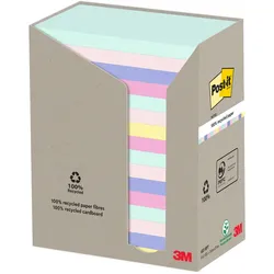 Post-it® Haftnotizen Recycling Notes, farbsortiert, 100 Blatt