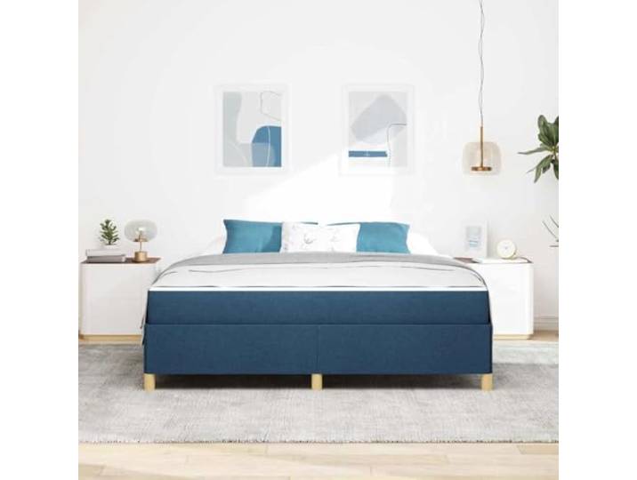 KTHLBRH Bett mit Stauraum, Blau, 180 x 200 cm, Stoff Rechteckiges Design, technisches Holz, robuste Struktur, für kleine Räume