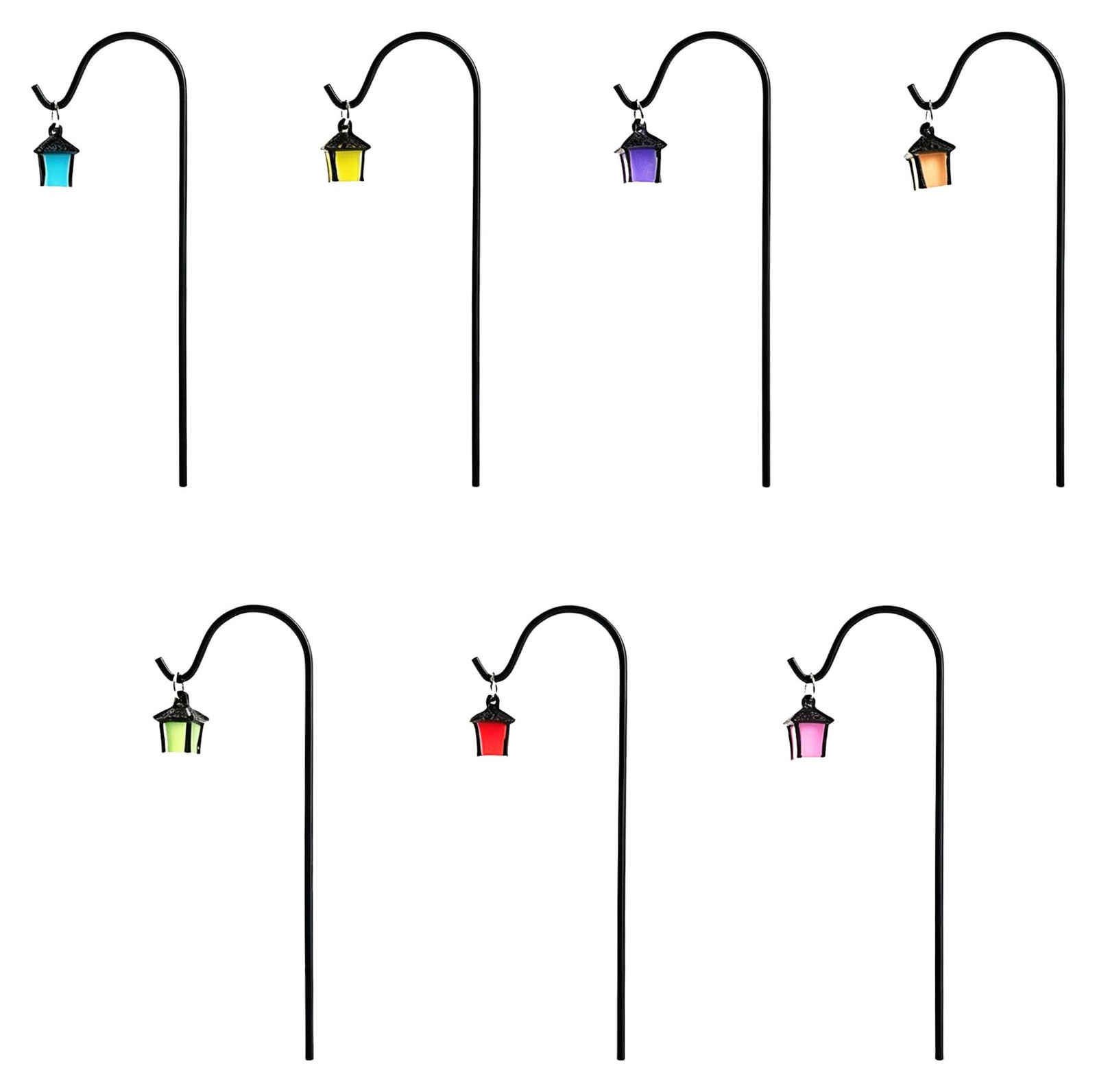 7 stuks Lustrens miniatuur feeëntuin accessoires ijzeren lantaarns decoratie