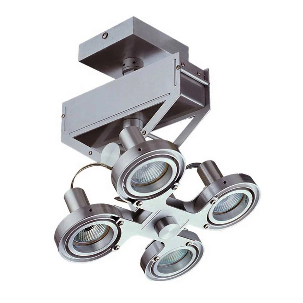Artdelight Koln LED opbouwspot, 4 lichtpunten, verstelbaar, aluminium, zilver, Hoogte: 28 cm