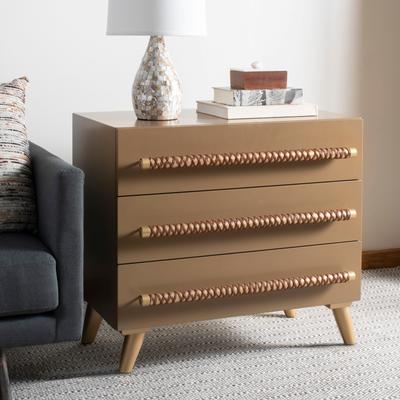 SAFAVIEH Raquel 31.5-Inch Leather Nightstand, Modern