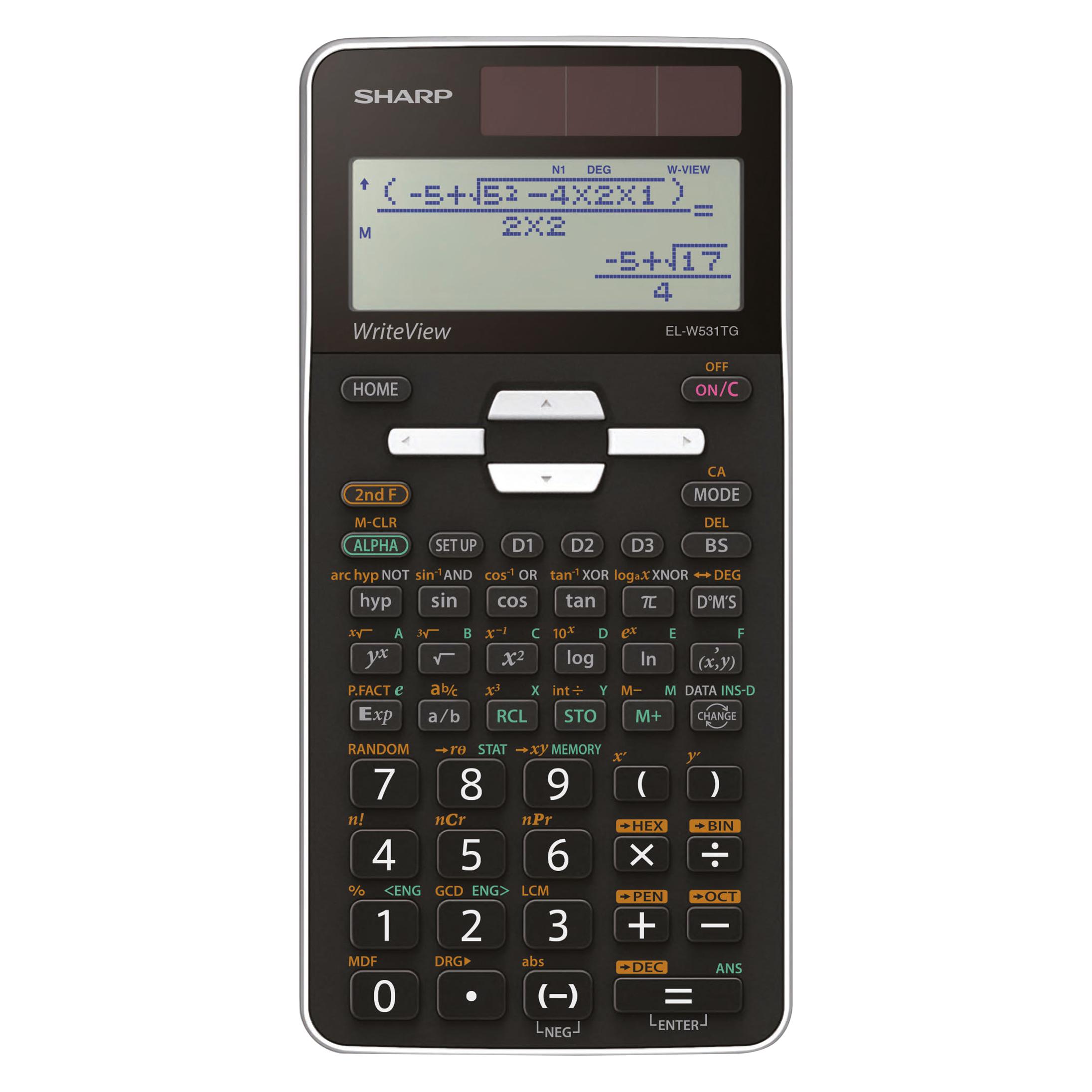 Sharp SH-ELW531TG Taschenrechner Tasche -Rechner (Batteriebetrieb, Solarenergie) (SH-ELW531TGWH)