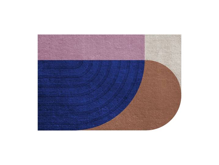 Layered Paillasson Follow The Trace Blue, 60x90 cm
