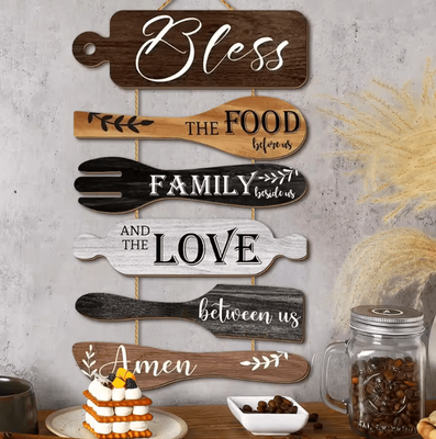 Inspire Curations Rustic Kitchen Blessing Wooden Wall Decor Family Dining Inspirational Sign Rustic Kitchen Blessing Wooden Wall Decor Family Dining Inspirational Sign