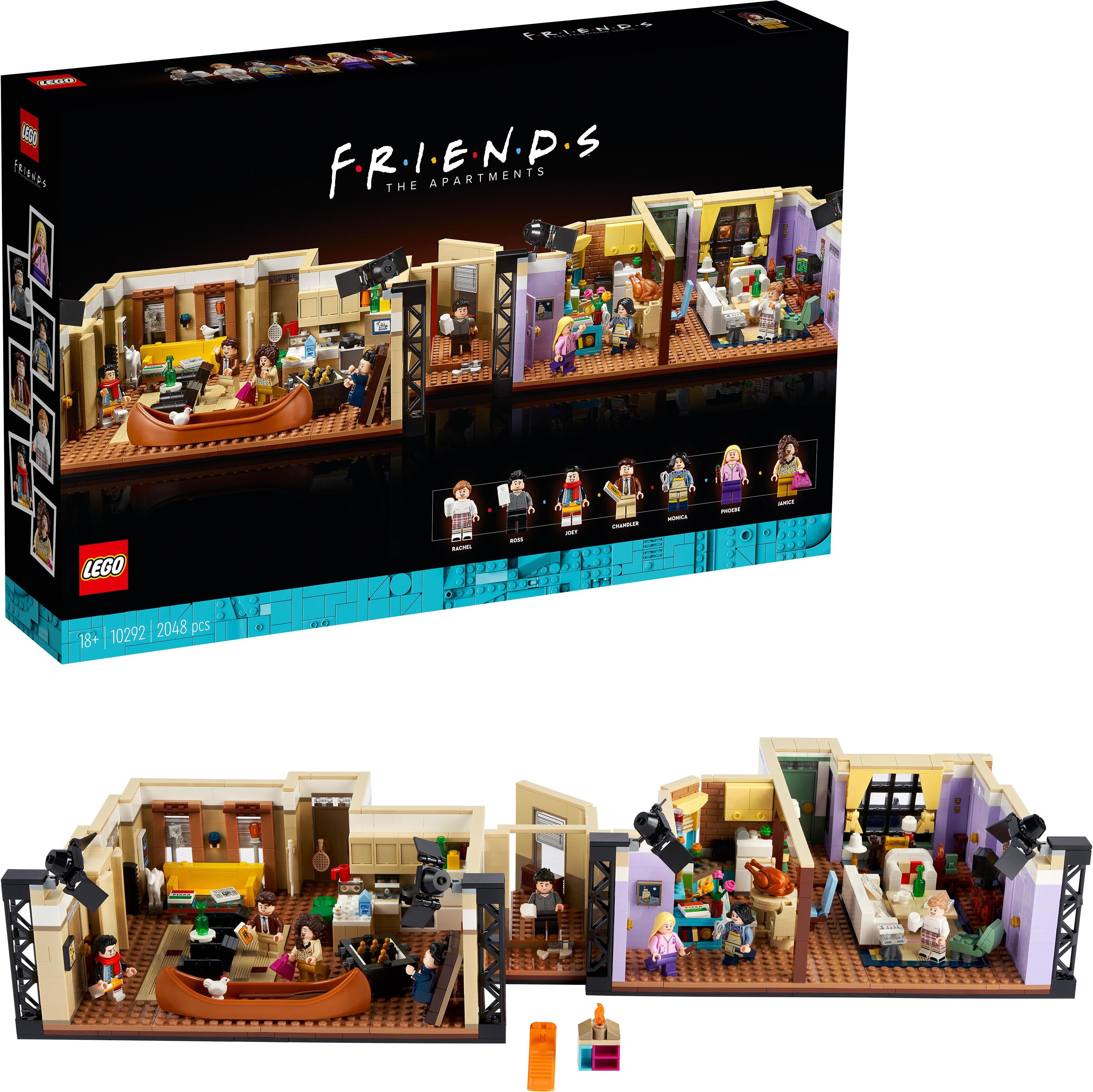 LEGO 10292 Icons Friends Apartments, ikonischer Modellbausatz der Zimmer aus der TV-Serie mit 7 Minifiguren, Geschenk für Erwachsene