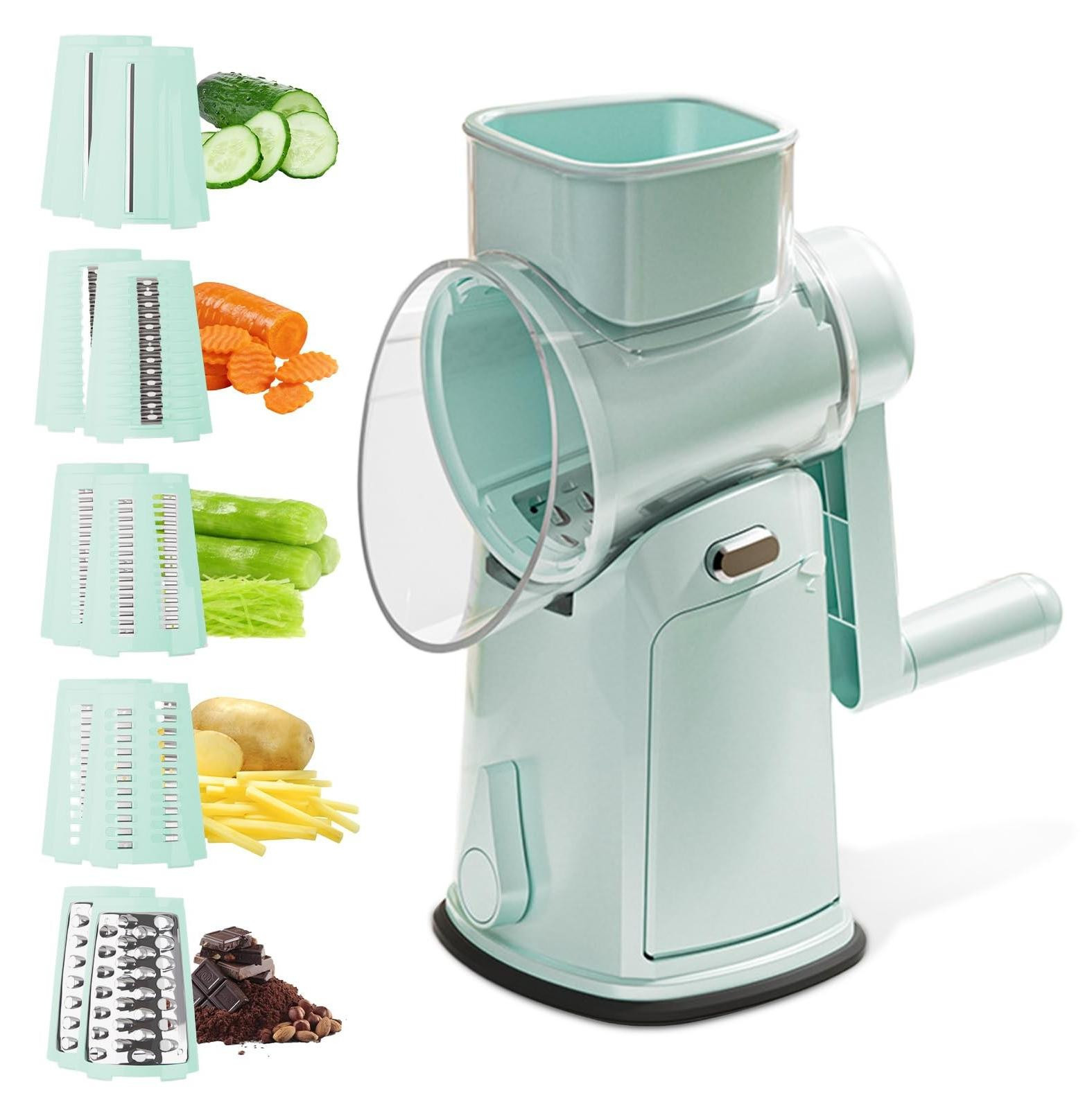 Merkloze multifunctionele groentenrasp met crank voor in de keuken