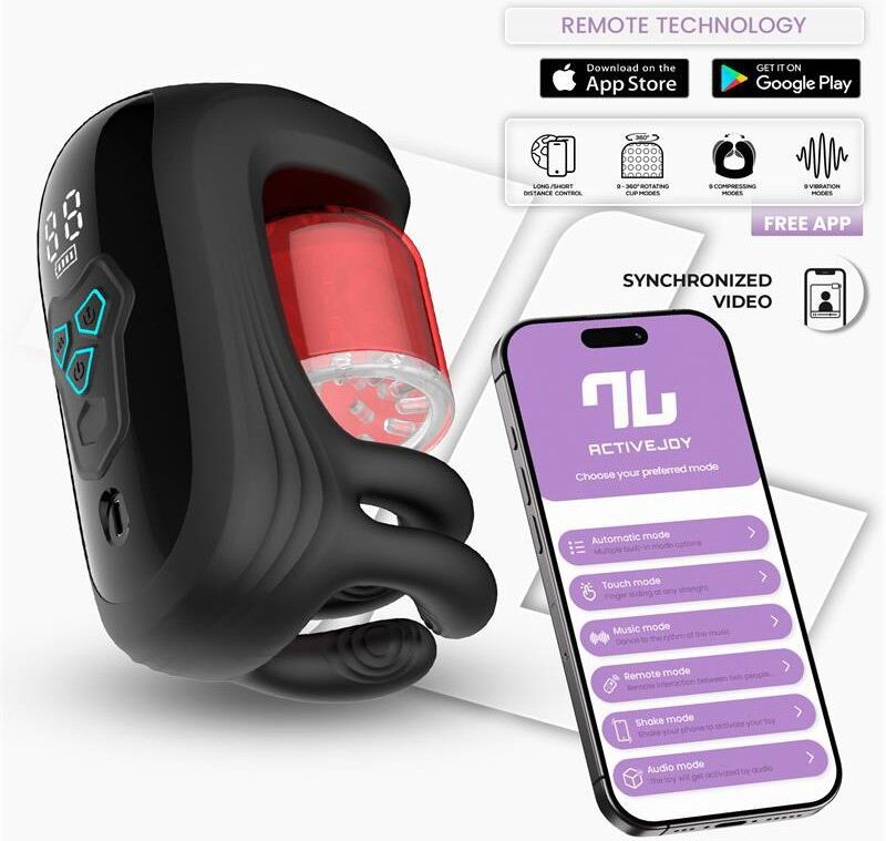 Intoyou Torky Masturbateur rotatif à compression avec contrôle via application