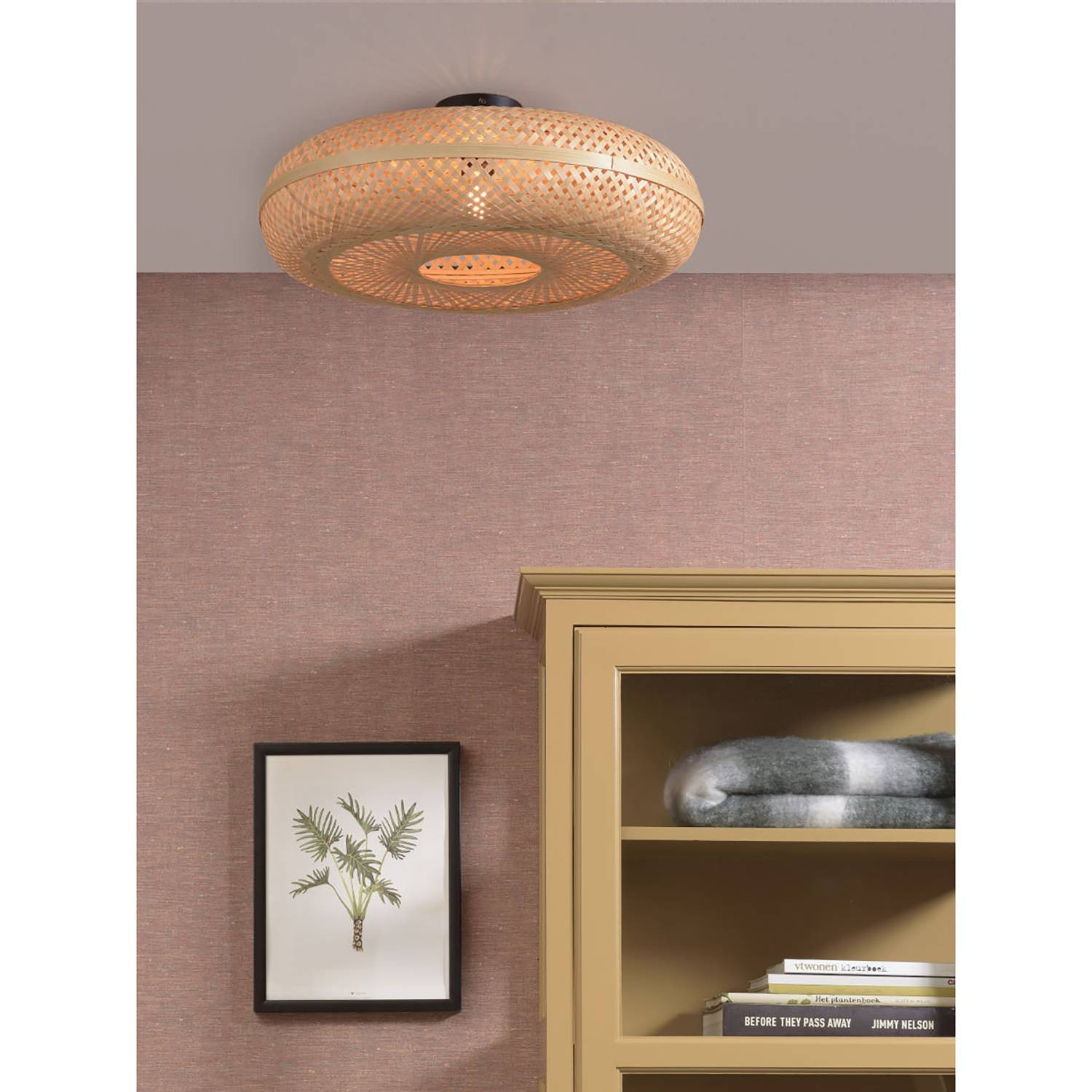 home24 Plafondlamp Palawan, beige, Ø 60 cm