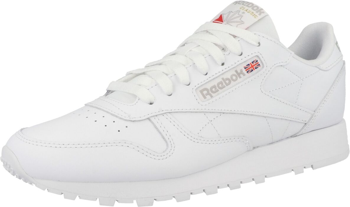 Sneaker REEBOK "Reebok Leather Sneaker low Unisex Erwachsene Schuhe", Herren, Gr. 45,5, Textil, weiß, Glattleder, Lederimitat, Schuhe Sneaker, Perforationen