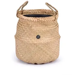 DAHEIM Korb Ø 31 cm Holz, Textil, Natur Braun M (Medium)