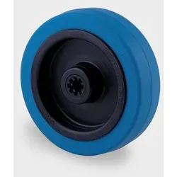 Einzelrad TENTE, Kunststoff, blauer Gummi 125 mm