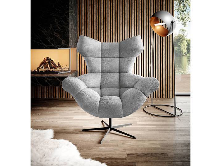 Relaxsessel Loney Grau Chenille Lorin 103 x 119 x 84cm