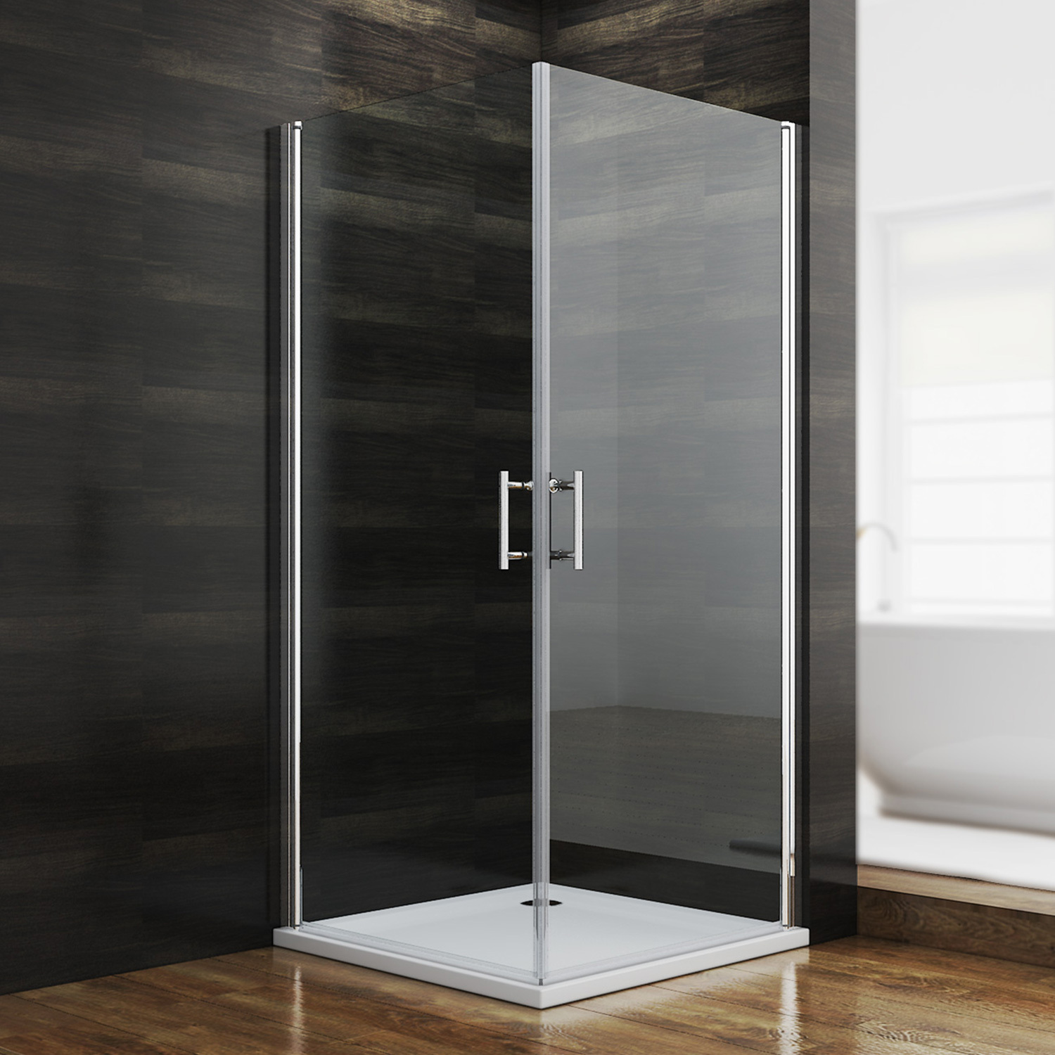 SONNI Duschkabine Eckeinstieg Nano Dusche Schwenktür Duschabtrennung Duschwand 90x90x185cm