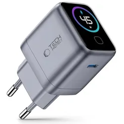 Tech-Protect Powervision Nc45w-Gan 1-Port Network Charger Pd 45w Dark Grey (45 W, 1 Port), USB Ladegerät, Grau