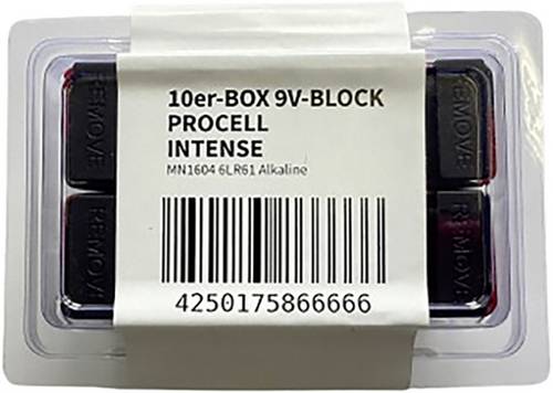 PROCELL E-Block 9V 9V Block-Batterie Alkali-Mangan 628 mAh 9V 10St.