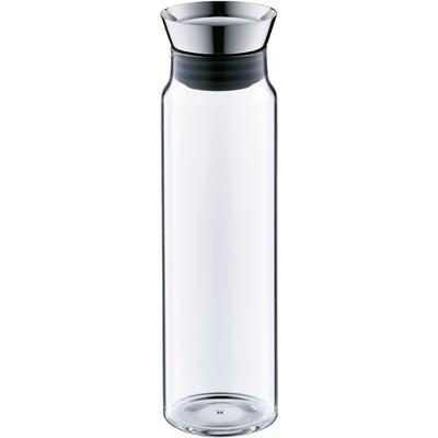 Wasserkaraffe ALFI "FLOWMOTION", transparent, B:8,5cm H:30,2cm T:8,5cm Ø:8,5cm, Glas, Karaffen, Wasserkaraffe, handgefertigt, mundgeblasen, 1 Liter