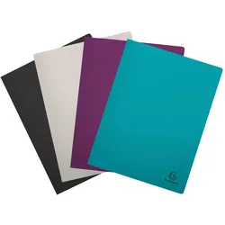 Exacompta 85730E 12x Sichtmappe A4 aus mittelstarkem Recycling-PP, 30 Hüllen, TitanFarben sortiert
