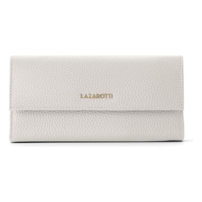Geldbörse LAZAROTTI "Bologna Leather Geldbörse Leder 19 cm", Damen, weiß, Leder, Kleinlederwaren