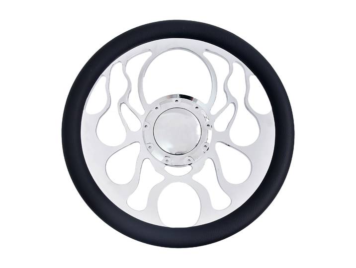Volant de course de conception spéciale, volant de Sport en cuir microfibre demi-cercle noir avec support chromé