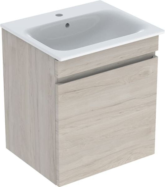 Geberit Renova Plan meuble lavabo 501915001 60x62,2x48cm, corps plaqué noyer clair, lavabo blanc