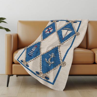 Addison Rugs Premium Machine Washable ASB151 Coastal Sherpa Throw Blanket