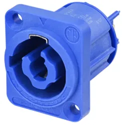 NEUTRIK® powerCON®, 3-pol , Kunststoff-, Stecktechnik-Einbaustecker, versilberte(r) Kontakt(e), Type D, blau