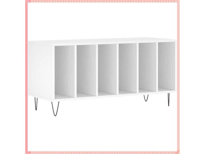Armoire à disques - Bois d'ingénierie - Rangement - Intérieur - Blanc - 100x38x48 cm
