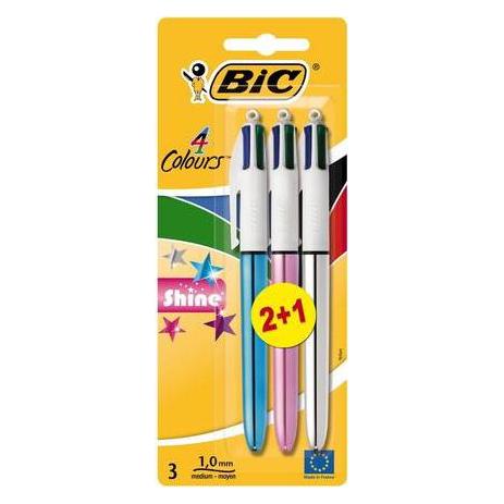 Bic 4 Colours Shine Black, Blue, Red, Green Medium 3 pc(s) (902127)