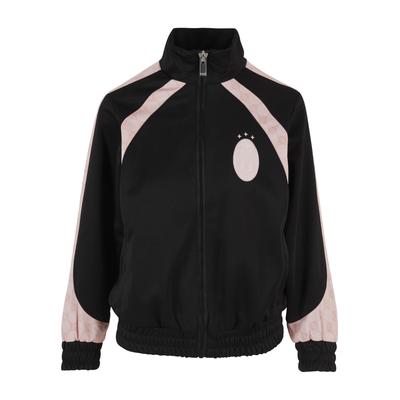 Langmantel PEQUS "PEQUS PEQUS Football Logo Track Jacket", Damen, Gr. S, schwarz (mc), 100% Polyester, Mäntel