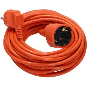 Böttcher-AG Verlängerungskabel für innen, Schutzkontakt, Kabeltyp H05VV-F aus Kunststoff, orange, 40 m