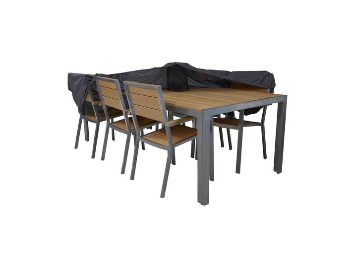 Oviala - Housse de table de jardin grise 240x130x60 cm