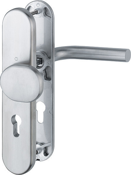 HOPPE Sicherheits-Wechselgarnitur Essen E86G/3331A/3440/1555Z,LS ov.,12mm,ES0/PZ 72/8,F69,TS 37-42 3941324
