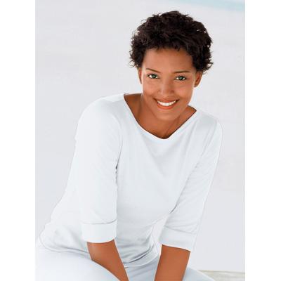 Rundhalsshirt CLASSIC BASICS "Shirt", Damen, Gr. 40, weiß, 100% Baumwolle, unifarben, Rundhals, Shirts Rundhalsshirt